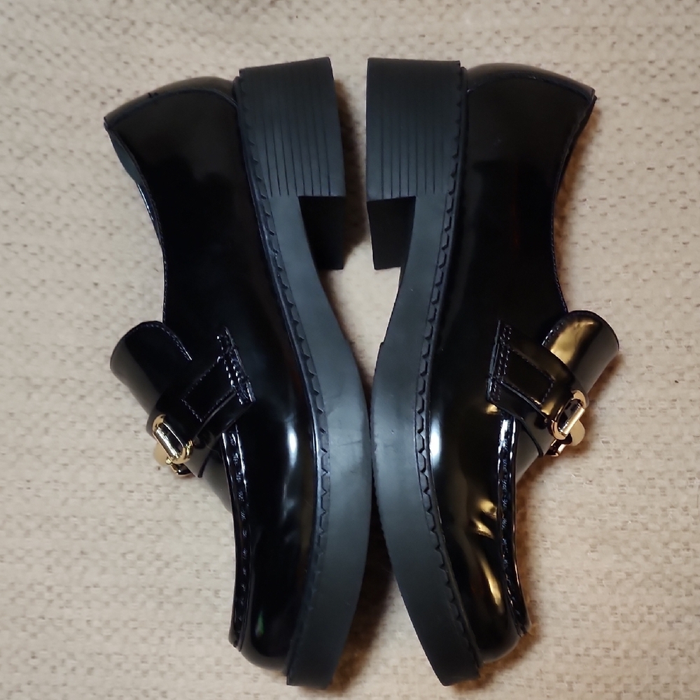 Madden Girl Black Patent Loafers - Picture 5 of 7